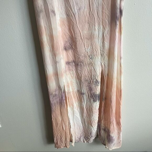 Revolve LACAUSA DAD'S SHIRT TIE-DYE SLEEVELESS BOHO MAXI DRESS - Picture 11 of 11